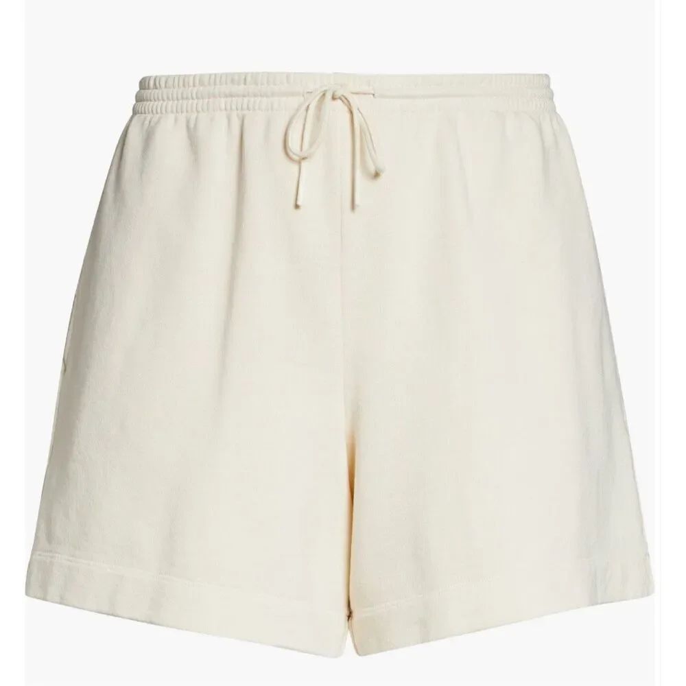 Vince Cotton Fleece Drawstring Shorts in White NWT Size 3 X-Large